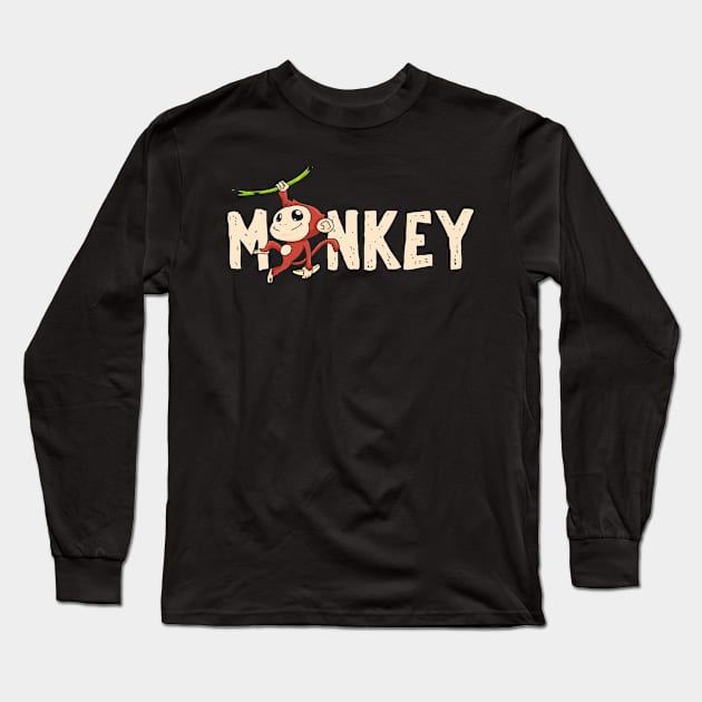 Monkey Primate Ape Long Sleeve T-Shirt by KAWAIITEE